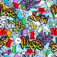 Image de Graffiti characters seamless pattern